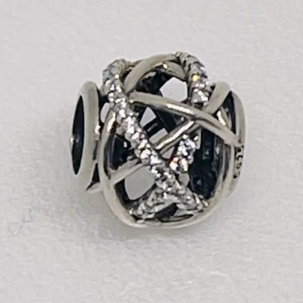 Pandora Galaxy Silver Ale 925 Charm Bead 791388CZ Retired Authentic